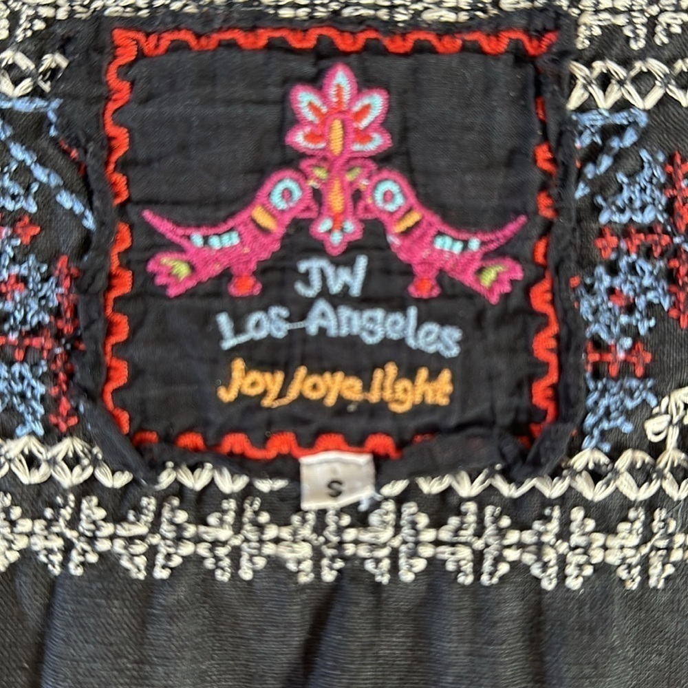JW Los Angeles Johnny Was 100% Linen Embroidered Black Dress, S - Picture 8 of 9